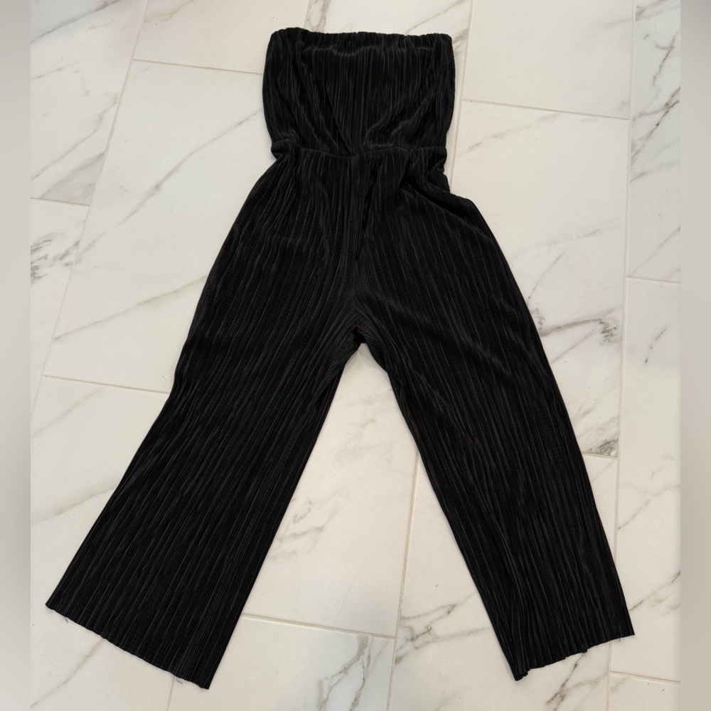 Aqua Black Wide Leg Jumpsuit